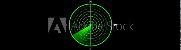 Digital radar sweep display for surveillance and monitoring. Rotating radar sweep circle with scanning detection animation. Futuristic radar sweep interface for tracking and search system.