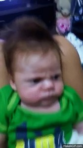 SUPER FUNNY grumpy kid HE IS ANGRY! ROAR! on Make a GIF