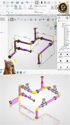 Así se ve cuando entiendes Routing de verdad en SolidWorks 🔧🔥 No es solo dibujar tubos: es definir recorridos correctos, respetar radios, longitudes y conexiones reales de ingeniería. Cuando dominas esto, tus modelos dejan de ser “bonitos” y pasan a ser fabricables. 📅 Del 26 al 29 de enero – MASTERCLASS #SolidWorks #RoutingSolidWorks #MasterclassSolidWorks #DiseñoMecánico #IngenieríaMecánica #CAD3D #Tuberías #MechanicalDesign #IngenieríaIndustrial #Modelado3D | Robin Sarmiento