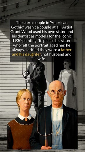 The iconic American Gothic couple was really the sister of the artist and his dentist. | History Vault