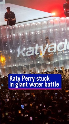 Katy Perry Trapped In Large Plastic Bottle During Recent Concert