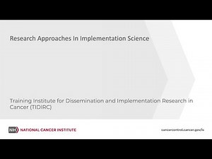 TIDIRC: Research Approaches in Implementation Science