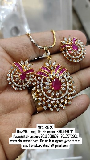3.7K reactions · 45 shares | Mrp. ₹1750 New Whatsapp Only Number 8307596711 Payments Numbers 9810038632 9313575261 www.chokerset.com Dm on Instagram @chokerset Email-chokersetindia@gmail.com #pendant | Chokerset | Facebook