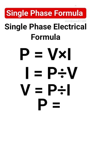 single phase formula electrical #electrician #shorts