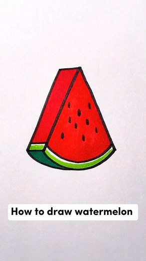 412K views · 2K reactions | Easy tricks to draw watermelon slice #artwork #drawingideas #fbreelsvideo #fbreels | Monica Aguilar | Facebook