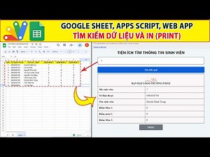 Google sheet Apps Script Web app | Tìm kiếm dữ liệu trên Spreadsheet và in dữ liệu tìm thấy