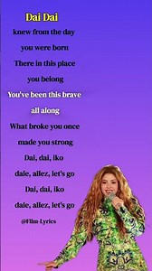 DAI DAI SONG LYRICS | FIFA WORLD CUP 2026 | SHAKIRA & BURNA BOY |#shortsfeed #feedshorts #songlyrics