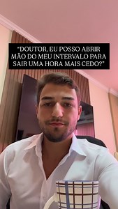 ❓ POSSO ABRIR MÃO DO INTERVALO PARA SAIR UMA HORA MAIS CEDO? 👉 RESPOSTA DIRETA: NÃO! O intervalo intrajornada (almoço/descanso) é direito indisponível do trabalhador, previsto no art. 71 da CLT. Isso significa que não pode ser renunciado, ainda que haja concordância do empregado e do empregador. 📌 COMO FUNCIONA NA PRÁTICA: ✅ Jornadas acima de 6 horas exigem intervalo mínimo de 1 hora (salvo exceções legais). ✅O intervalo não pode ser trocado por saída antecipada. ✅A supressão ou redução irregu