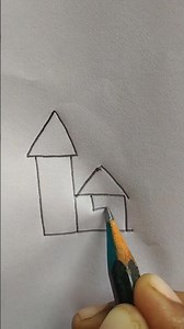 Draw a house with pencil