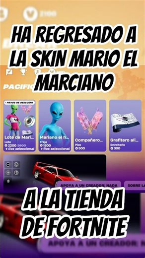 The Martian Mario skin has returned to the Fortnite store!