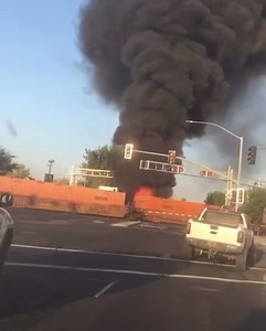 7:00 pm Semi vs. Train at Sierra and Simpson in Kingsburg. Thank you to our IG follower @sarahsnap for the video. | Visalia Stringer