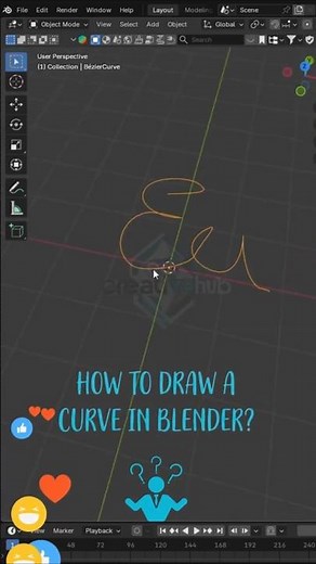 Draw Perfect Curves in Blender in under 30 Seconds🔥 #tutorial #blender #viral #shorts