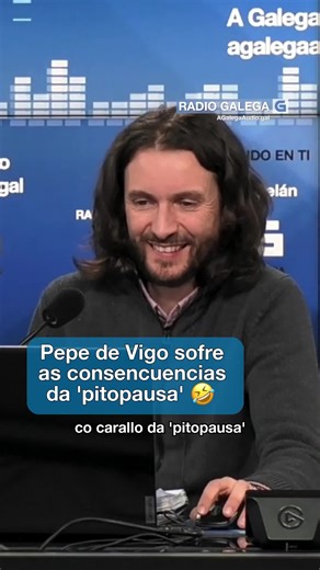 🤣 Pepe de Vigo explicou no 'Pensando en ti' cales son os síntomas da 'pitopausa', culpable de coller uns quiliños de máis... Todas as noites estamos de 01:00 a 06:00 facéndoche compañía na Radio Galega e na TVG 🥱 Podes escoitar os programas completos en AGalegaAudio.gal | Radio Galega