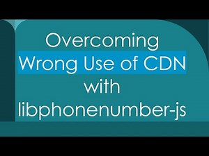 Overcoming Wrong Use of CDN with libphonenumber-js