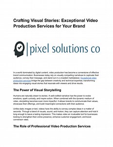 Crafting Visual Stories_ Exceptional Video Production Services for Your Brand - SlideServe