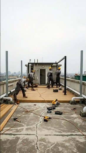 Luxury Rooftop Transformation 🔥 From Empty Concrete to Dream Lounge #Shorts