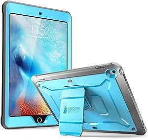 SUPCASE for iPad 9.7 Inch Case 6th/5th Generation (Unicorn Beetle Pro), [Built-in Screen Protector & Stand] Heavy Duty Full Body Shockproof Rugged Protective Case for iPad 9.7" 2018/2017, Blue