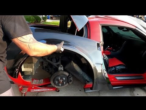 Installing CARBON FIBER Wide Body Quarter Panel / Rear Fender On C6 Corvette
