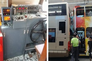 BREAKING: Tram slams into stationary double-decker bus in Central, passengers injured | Coconuts