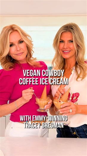 Christine Avanti-Fischer on Instagram: "Cowboy Coffee Ice Cream You only need 5 ingredients and 5 minutes to whip up this smoky, banana-based frozen treat—and let’s just say, Tracey Bregman and I had way too much fun making it! It’s bold. It’s creamy. It’s got that coffeehouse-meets-campfire vibe—thanks to cowboy coffee, smoky sea salt, and sweet bananas. We laughed, snacked, joked our way through the entire thing… and still managed to not eat it all before filming the final shot (barely). This 