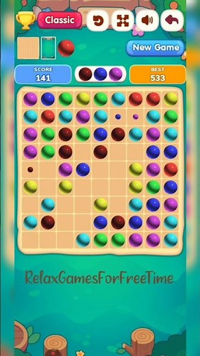 Line 98 - Color lines 98 - Score 124 gameplay part match game puzzle 5 in line row endless game