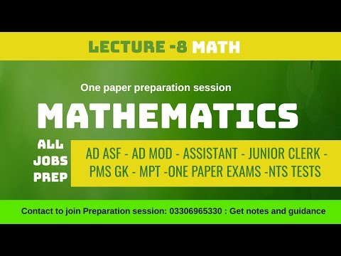 One paper session| Lec 8 | Mathematics| #FPSC #PPSC #MOD #MPT #PMS #CSS #GK PREPARATION 