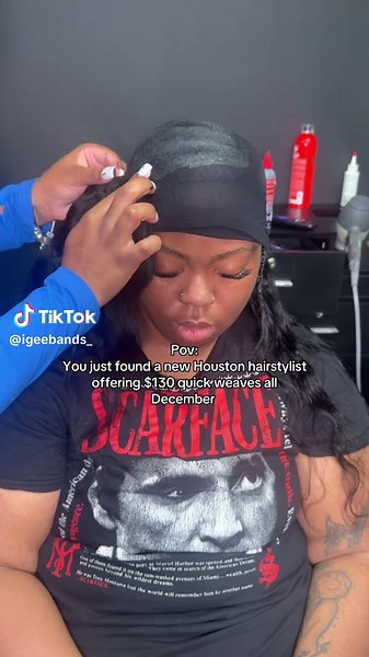 $130 Quick Weaves all December book now ☺️🎄 #fyp #houston #hairstylist #htx #quickweaves