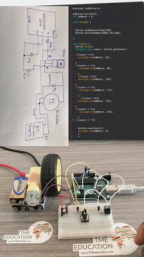 2.7K views · 16 reactions | Arduino: Contrôle d'un moteur avec bouton Poussoir #electronique #projetselectronique #arduino #education #capteurs #technologies | Méchant Circuit | Facebook