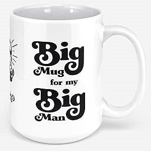 WATERMELON HEADS Father's Day Mug For Husband - Funny Big Mug For My Big Man. Large 15oz Tea Cup For Men, Boyfriend. Gifts From Wife. Anniversary, Birthday From Girlfriend