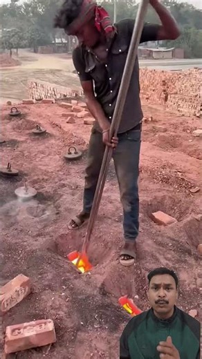 Real Brick Fire Making! Traditional Method Caught on Camera #shortsfeed #shorts #trending