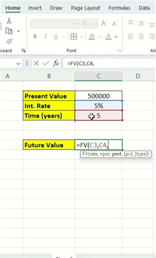 How to calculate Future Value in Excel 🔥 #excel #shorts #viral