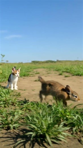 Kitten & Bunny's Epic Meadow Zigzag Chase 🐇🌿