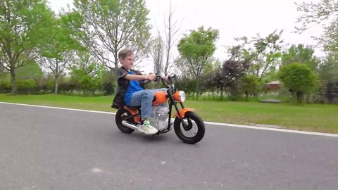 Track 7 36V Electric Dirt Bike, 350W Ride on Motorcycle with Twist Grip Throttle, Hand-Operated Brakes, Key Start, Off-Road Motocross Speed Up to 15 mph, Orange