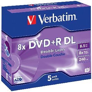 Verbatim DVD R DL 8.5GB 8x Jewel Case 5 Pack
