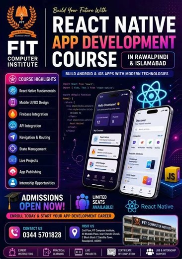 React Native App Development Course In Rawalpindi And Isalamabad