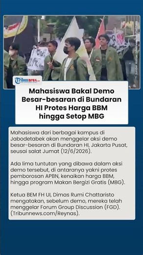 Mahasiswa dari Berbagai Kampus Bakal Demo di Bundaran HI, Protes Harga BBM hingga MBG
