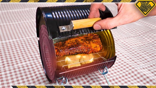 Turning a giant can into a fully working backyard BBQ