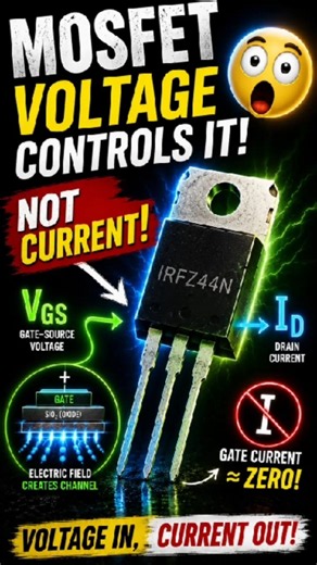 MOSFET Is Voltage-Controlled… But Why? 😲 | The Gate Secret Explained😊