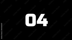 Stylish 10 seconds white countdown timer on black background, Circle shaped smooth animations.