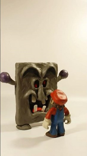 Mario Gets CRUSHED by WHOMP! (Clay Animation) #mario #clay #shorts