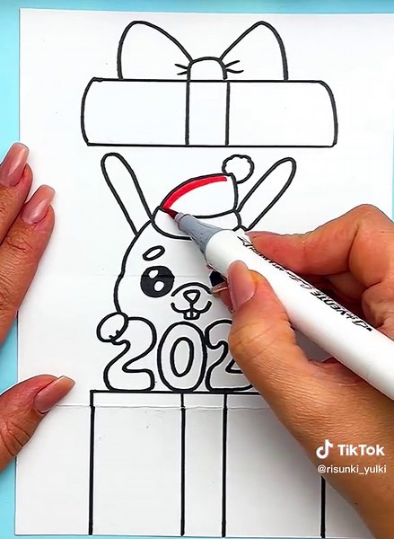 New Year Greeting Card Drawing Tutorial