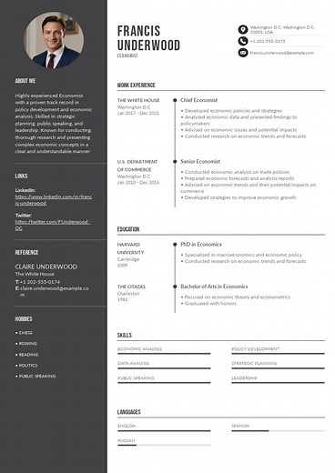 Economist Resume Example / Skills, Experience + More Tips
