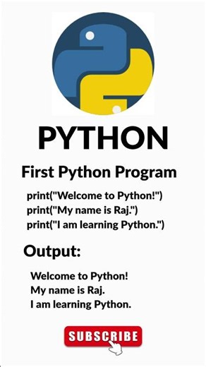 First Python Program for Beginners | Hello World Explained | Python Tutorial in Hindi |#shorts #yt