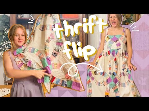 THRIFT FLIP | making my dream quilt dress from a quilt topper ~ patchwork diy clothing | WELL-LOVED