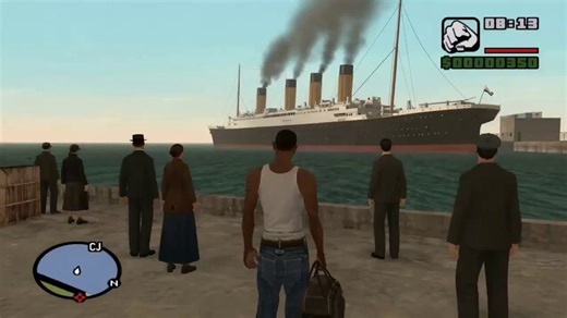 Lol.Someone used AI to turn the Titanic into a full GTA mission and it is absolutely unhinged 😂
