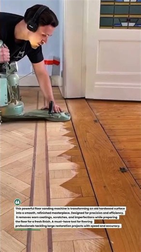 Watch This Vintage Floor Sander Restore Hardwood Floors Like New!#FloorRestoration #ConstructionTech