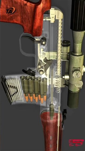 🎯 Dragunov SVD Internal Animation | Semi-Auto Sniper