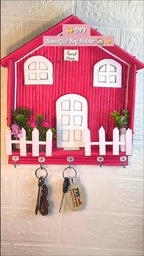 DIY Home Decoration Key Holder ✨🏠🌷#diy #craft #creativity #handmade #keyholder #art #shorts