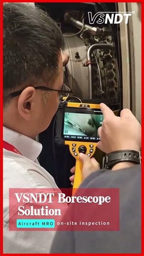 Checking an aircraft engine with VSNDT borescope 🔍✈️ #ndt #aviation