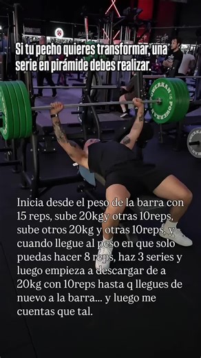 Las series en pirámide son una opción muy buena para generar unngran estímulo de manera controlada, ya que al iniciar con series de bajo peso, podemos prepar el musculo para que al llegar a las grandes cargas pueda responder mejor, y sobre todo evitar lesiones... pruébalo en el ejercicio principal de tus rutinas y me comentas que tal. #entretenimiento #consejofit #workout #fitness #powerfit #gimnasio #gym #gymtok